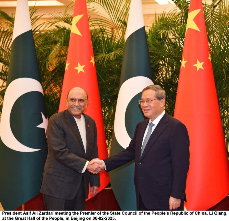 President Asif Ali Zardari Meets Chinese Premier Li Qiang: Reaffirms Strong Pakistan-China Partnership